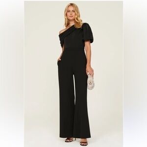 One33 Social Black One Shoulder Jumpsuit size 4